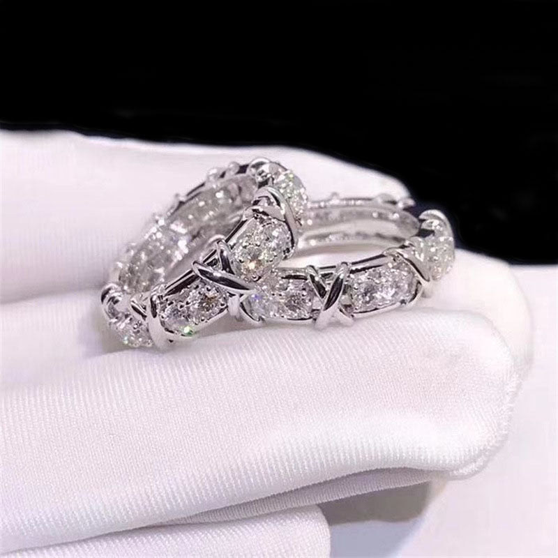 Color Separation Inlaid Zircon Fashion Luxury Rings