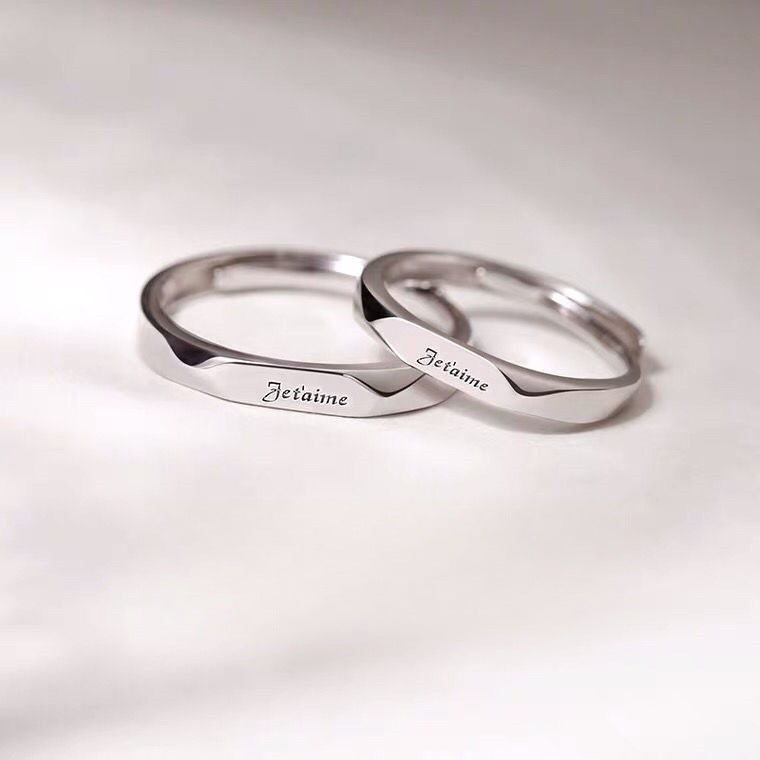 Men's Sier-plated French Female Couple Trendy High Sense Ring