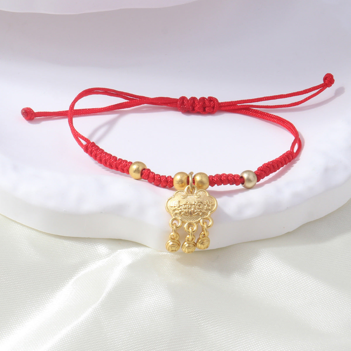 Braided Red Rope Auspicious Language Butterfly Fortune Cat Safe Joy Bracelets