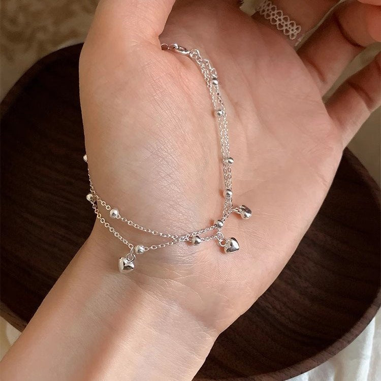 Layer Heart Love Ball High Sense Fashion Style Design Bracelet