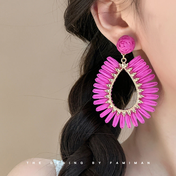 Women's Travel Antique Bohemian Long Fringe High Sense Holiday Nail Ethnic Earrings