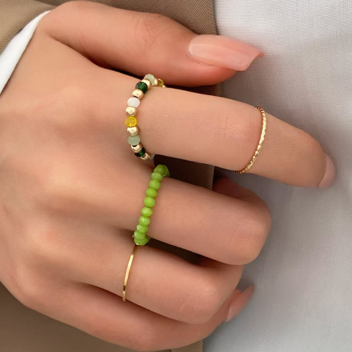 Sets Female Retro Style Design Sense Index Finger Personality Fashion Ring