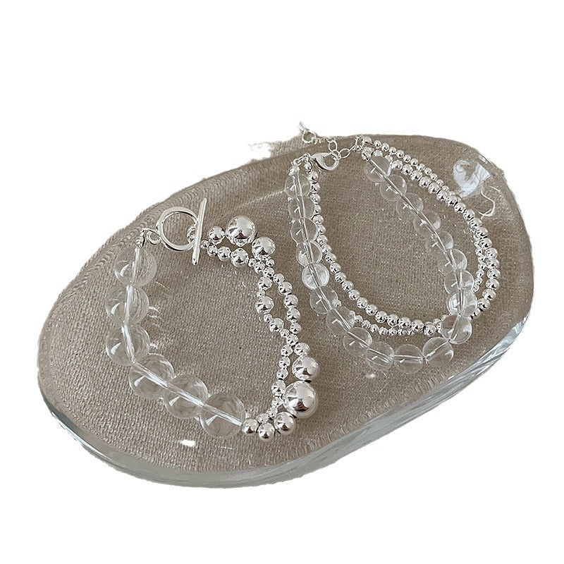 Women's Beaded Splicing Metal Ball Unique Design Sense Personalized Bracelets