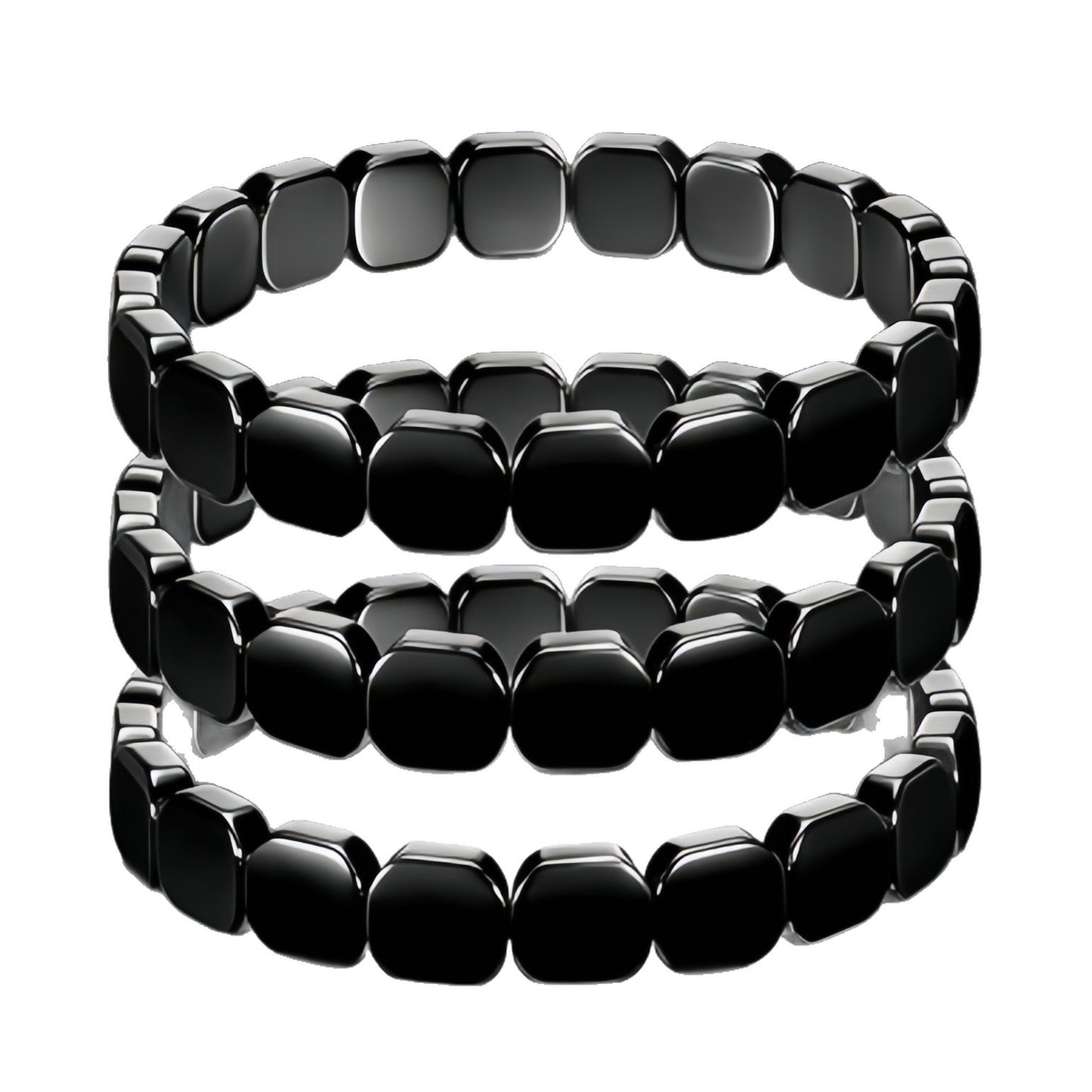 Hematite Haematite Stretch Square Beaded Incentive Gift Piece Energy Bracelet