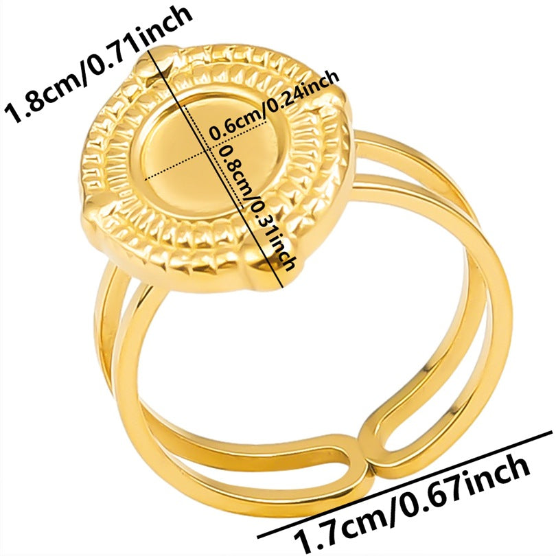 Women's & Men's Stainless Steel Titanium Geometric Oval Base Support Cold Rings