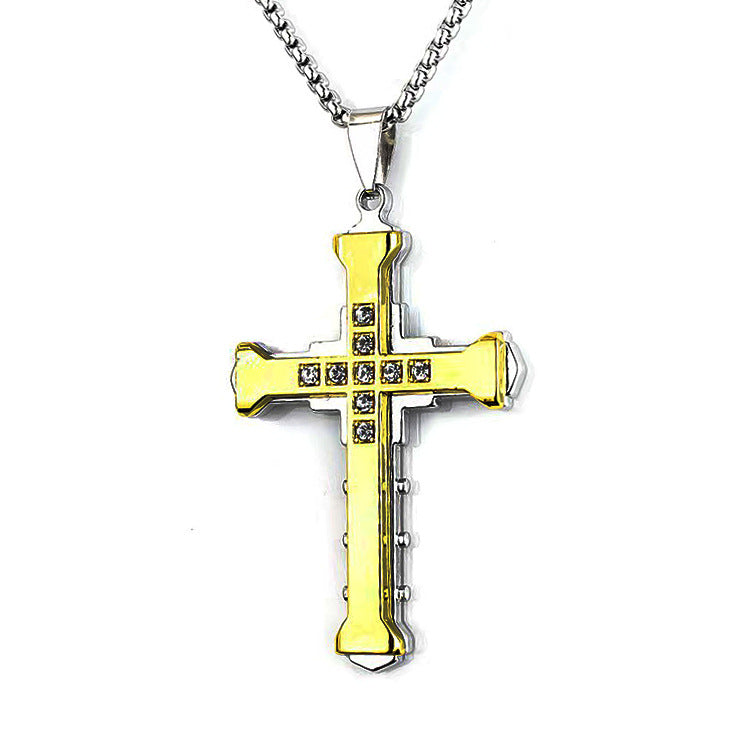 Women's & Men's Baroque Cross Hip Hop Versatile Sweater Chain Pendants
