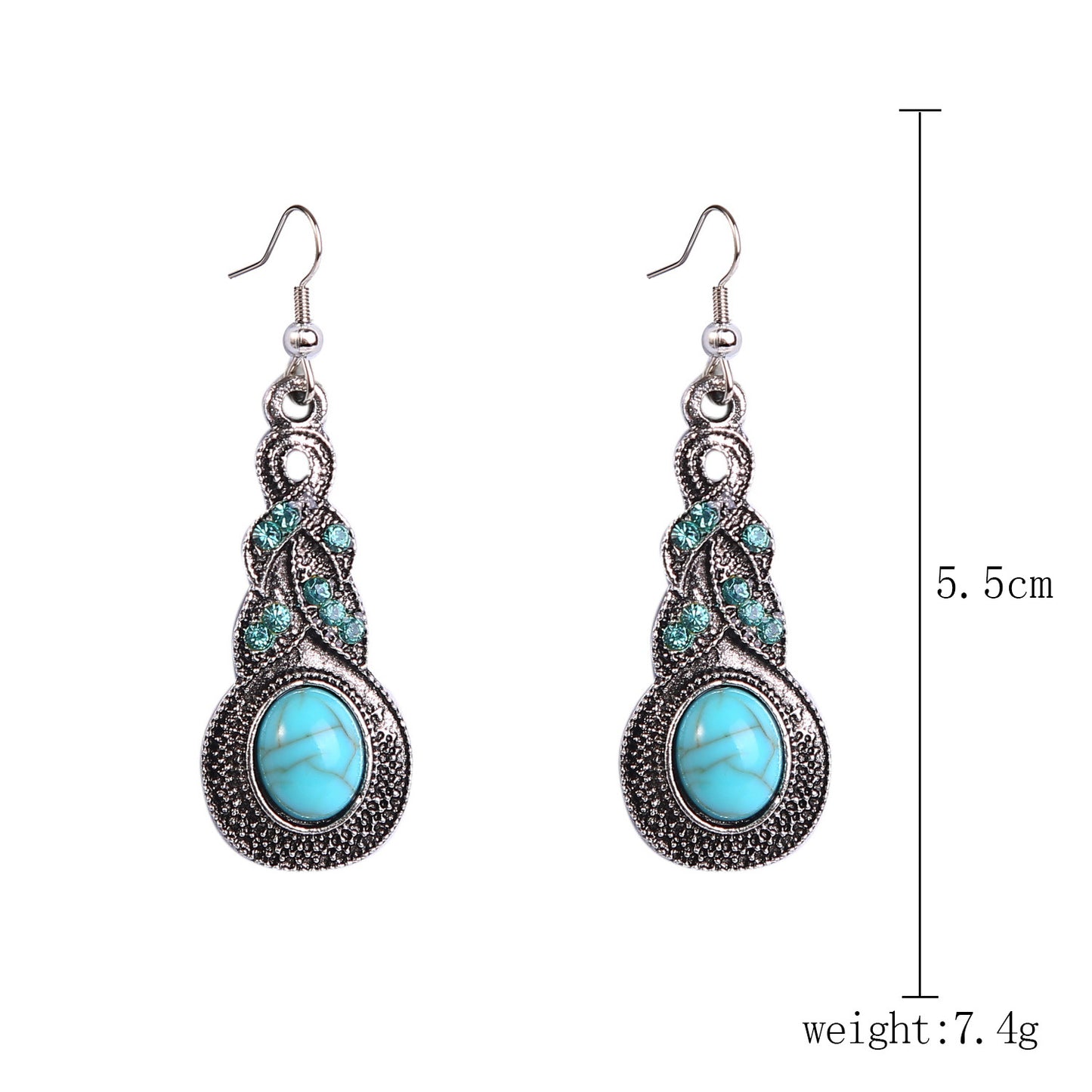 Women's Turquoise High-grade Retro Ethnic Style Fashion Earrings
