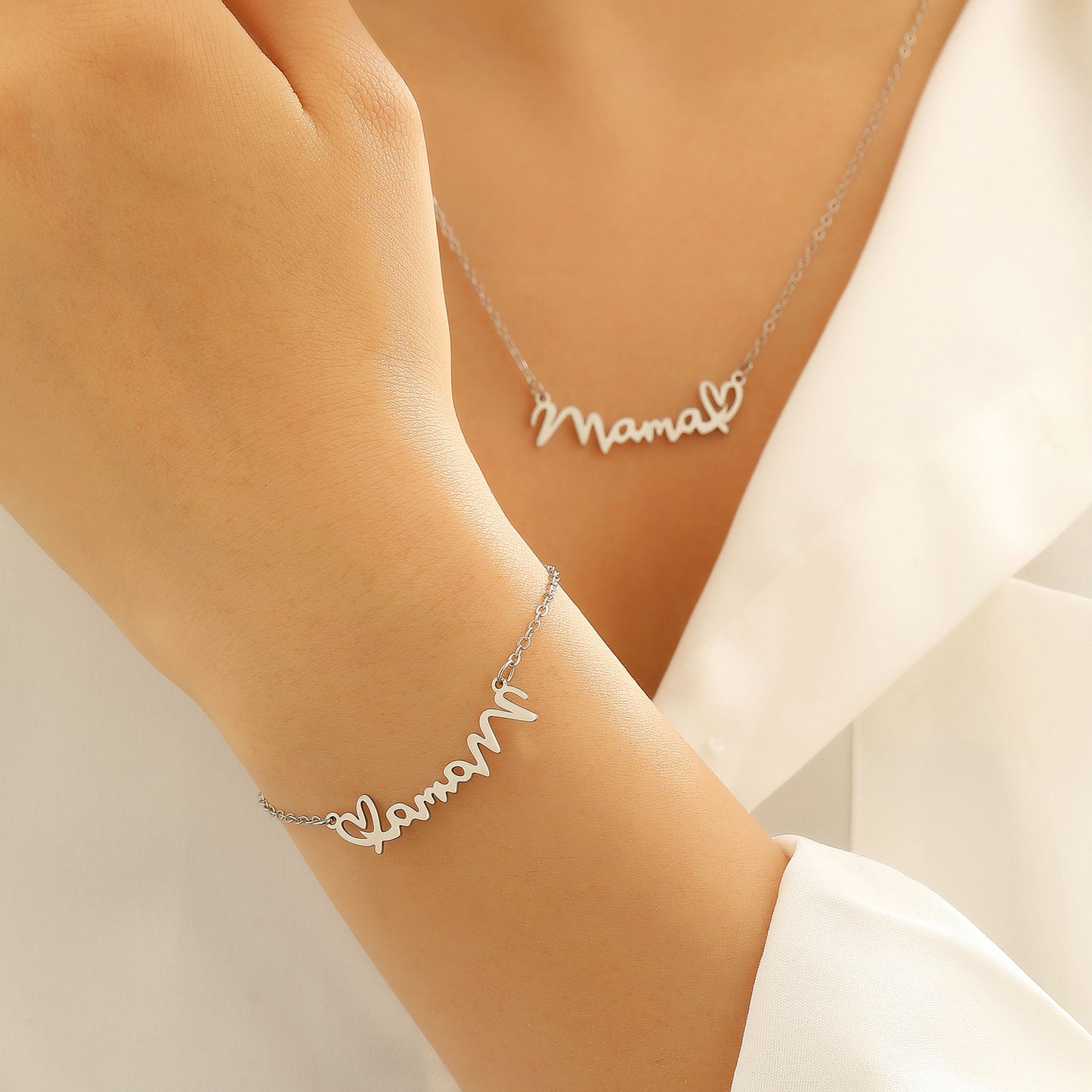 Steel English Letter Mother's Day Gift Simple High Bracelets