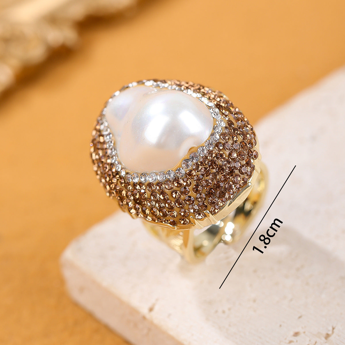 Women's Shell Pearls Clay Wide Open Adjustable Ring