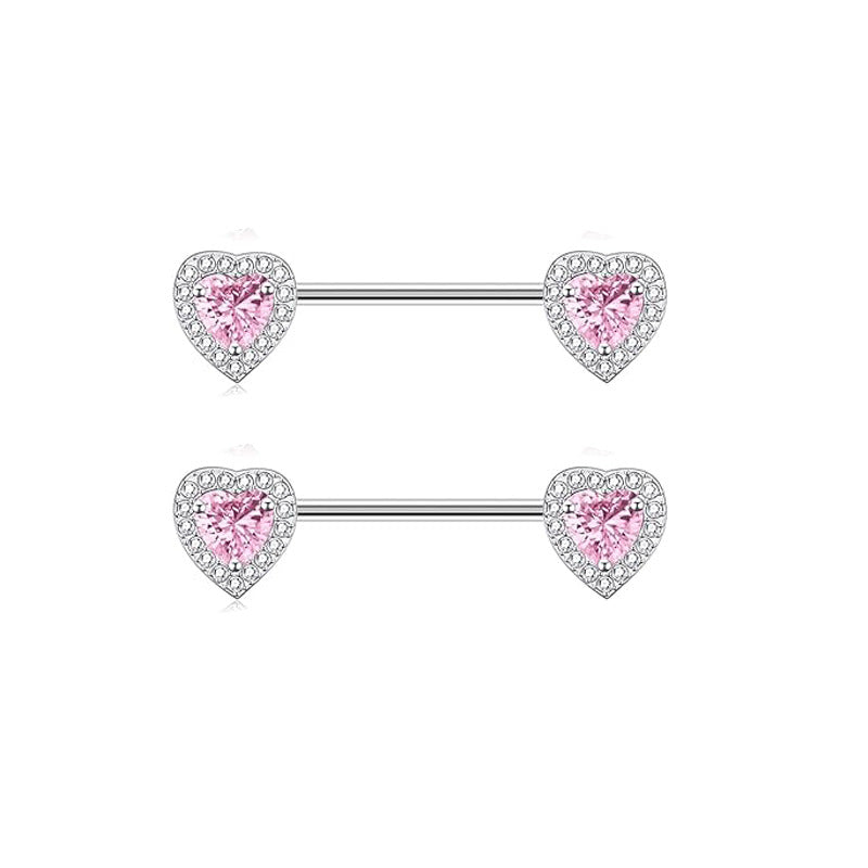 Series Nipple Heart-shaped Chest Stainless Steel Rings