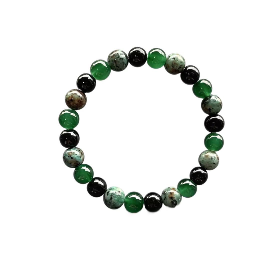 Women's Green Aventurine Obsidian Natural Crystal Energy Bracelet