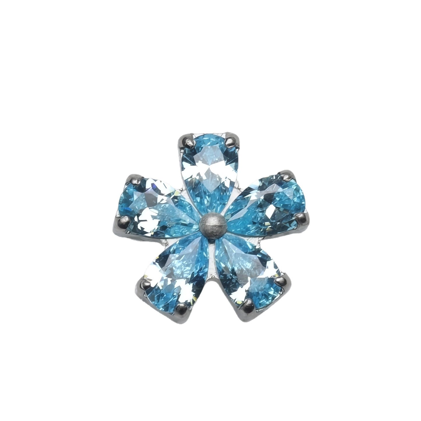 Alloy Petal Internal Thread Ear Bone Earlobe Nail Labret Pin Rings