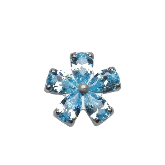Alloy Petal Internal Thread Ear Bone Earlobe Nail Labret Pin Rings
