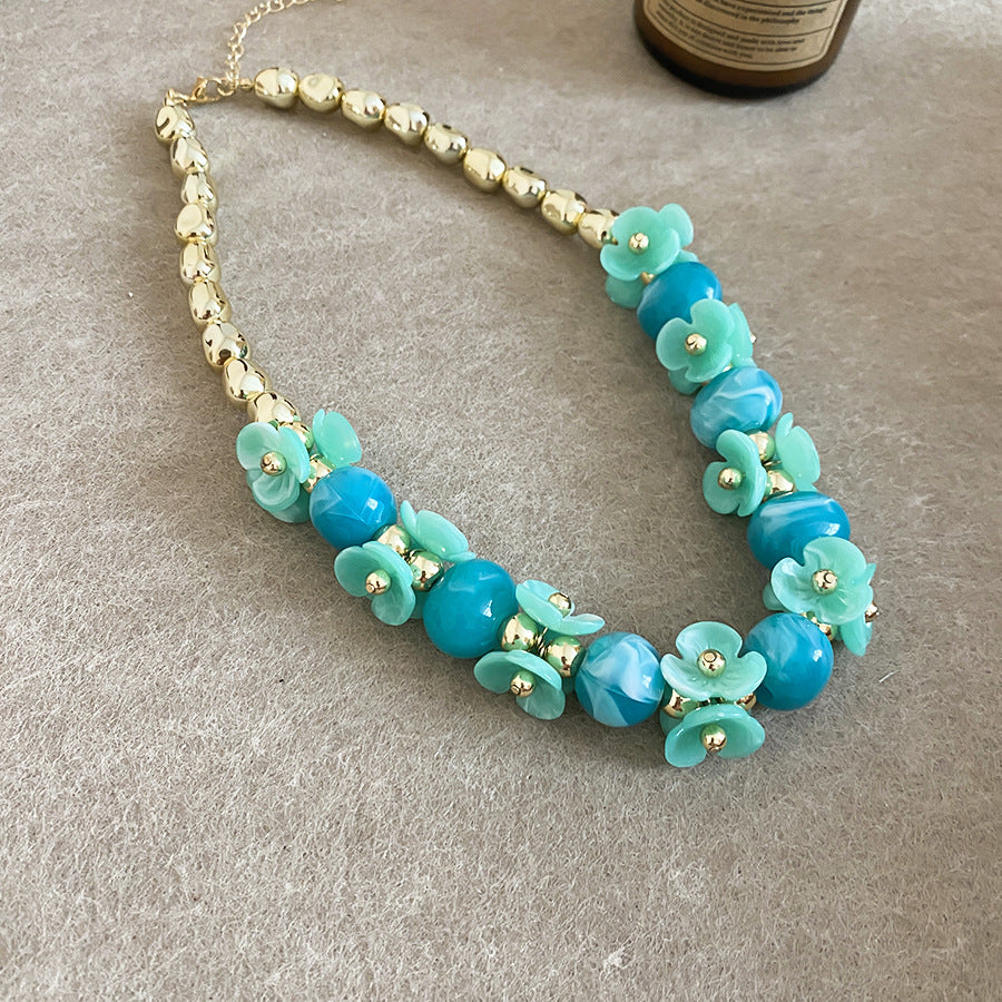 Shadow Flower Beaded Female Summer Dopamine Sweet Jewelry Set