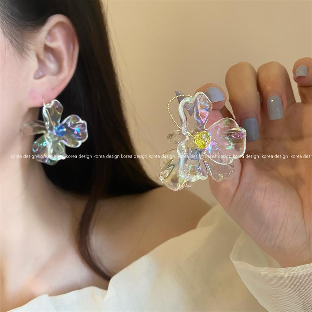 Women's Suitable For Summer Style Retro Crystal Flowers Earrings