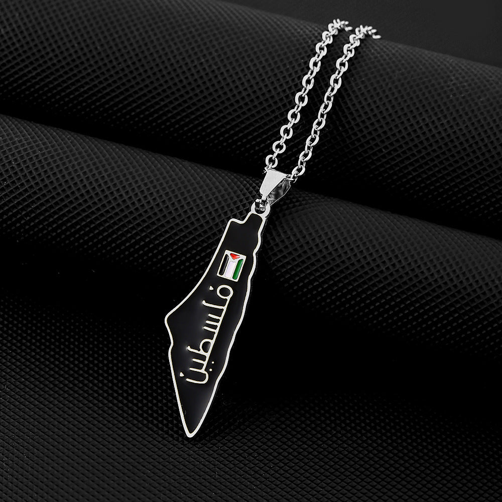 Women's & Men's Vintage Israel Palestine Titanium Steel Couple Necklaces