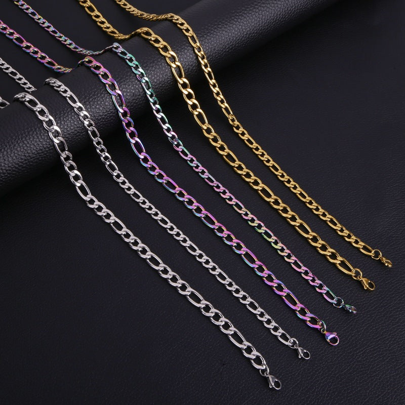 Simple Stainless Steel Cuban Vacuum Color Necklaces