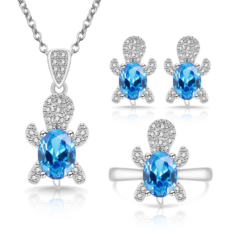 Live Broadcast Fashion Turtle Colored Gems Necklaces
