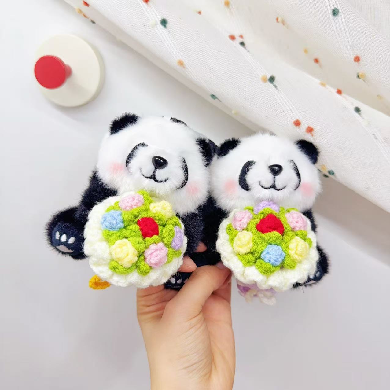 Panda Hug Flower Base Gift Cute Pendants