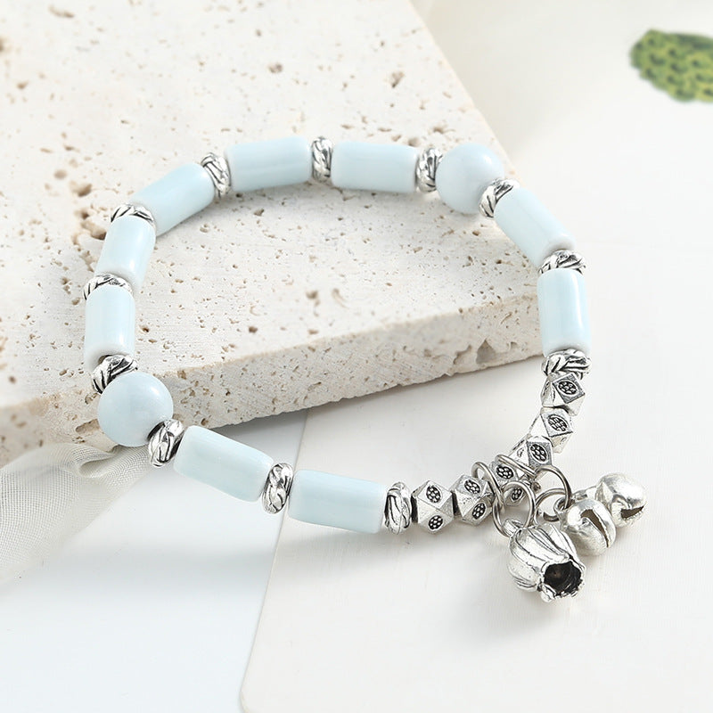 Chinese Ceramic Conch Turtle Beaded Single String Bracelets