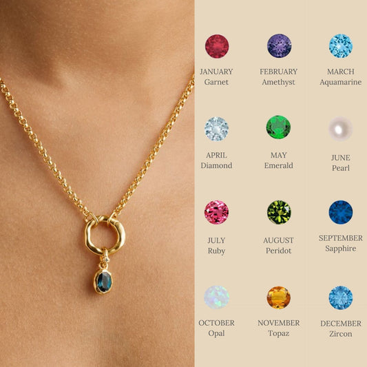 Twee Birthstone Birthstones Zircon Month Stone Necklace