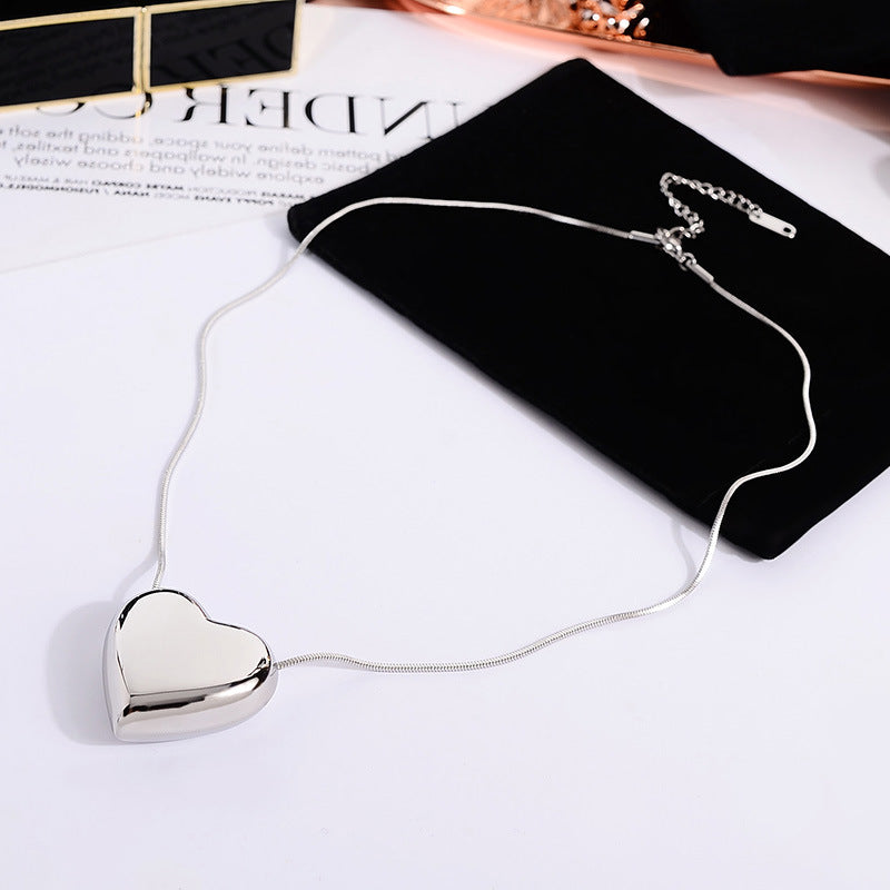 Women's Heart Clavicle Chain Minimalist Style Three-dimensional Necklaces