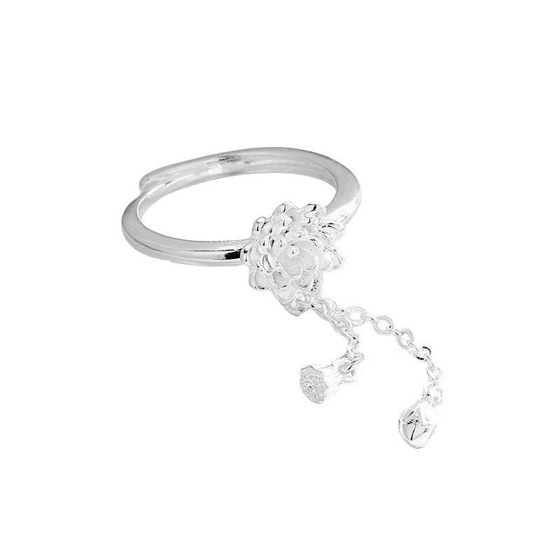 Chinese Design Flower Two World Huan Rings