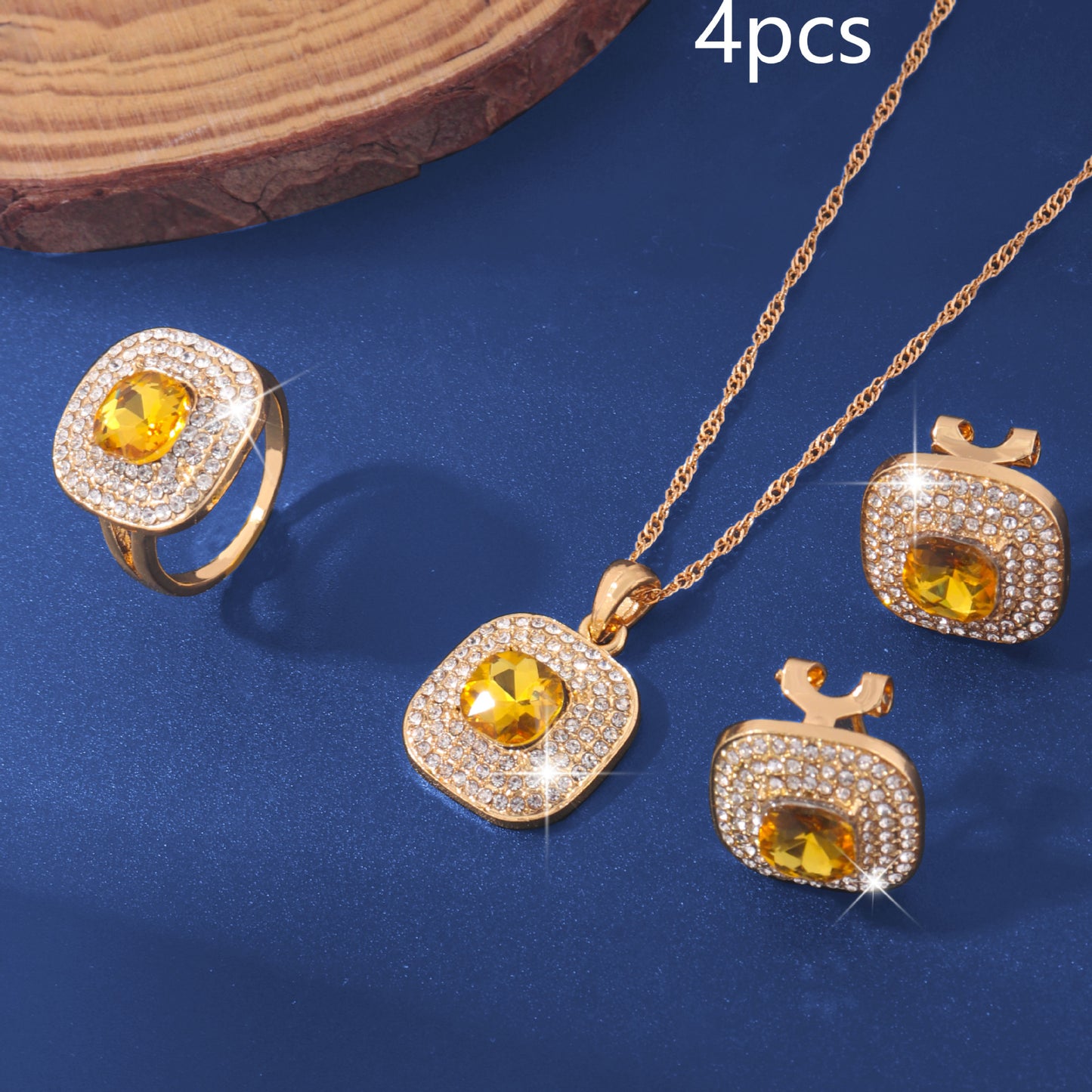 Charming Matching Watch Ruby Three-piece Retro Jewelry Set