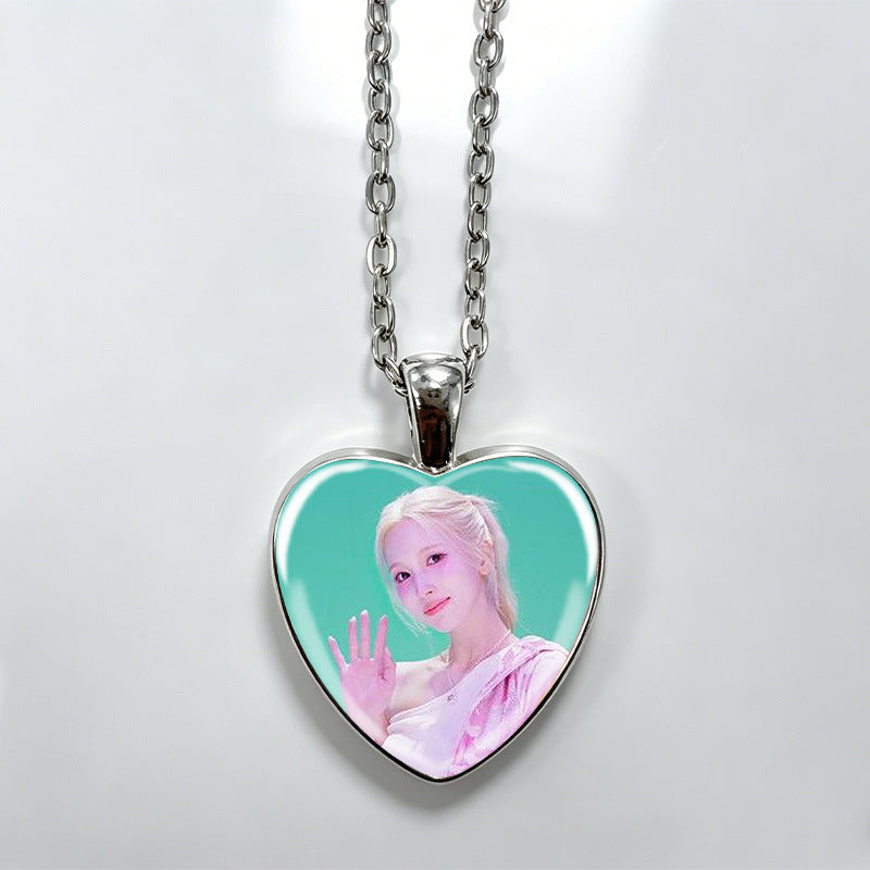 Love Alloy Korean Group Support Heart Sweet Beauty Fans Clavicle Necklaces