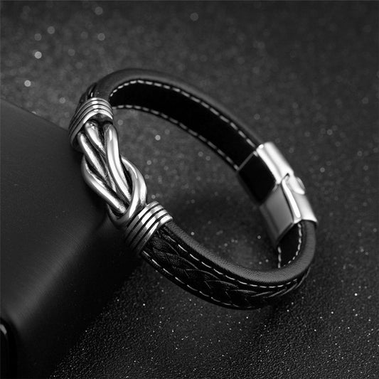 Men's Stainless Steel Leather Small Commodity Bracelets