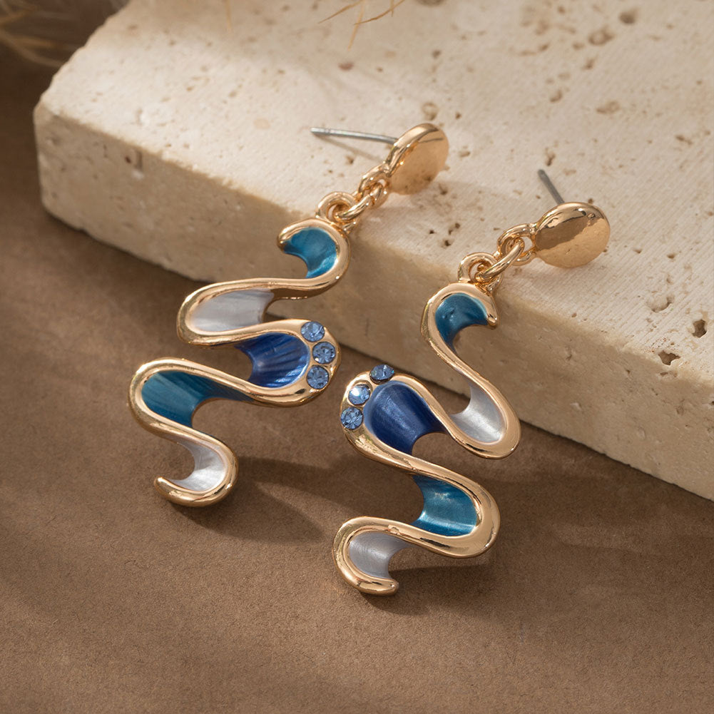 Women's Oil Dripping Design Painting Ripple Geometric Jewelry Set