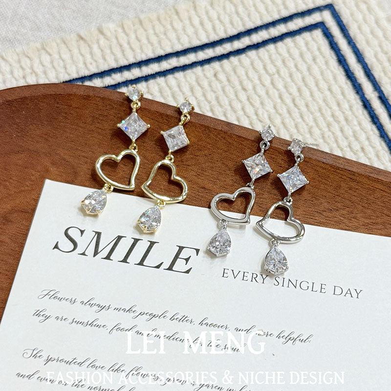 Zircon Tassel Female Simple Light Luxury Earrings