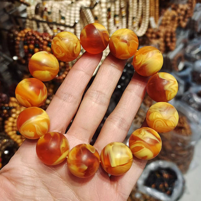 Women's & Men's Mobile Perfume Ambergris Amber Round Beads Aroma Buddha Bracelet