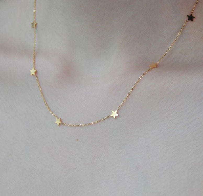 Of Small Stars Cute Pentagram Niche Temperament Clavicle Necklace