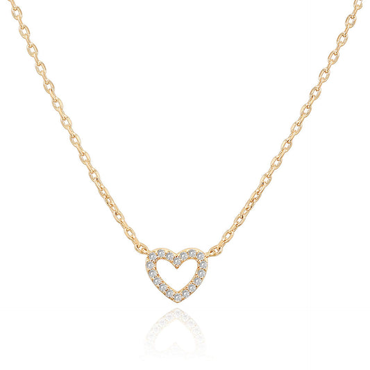 Copper Micro Inlaid Zircon Love Gold Necklace