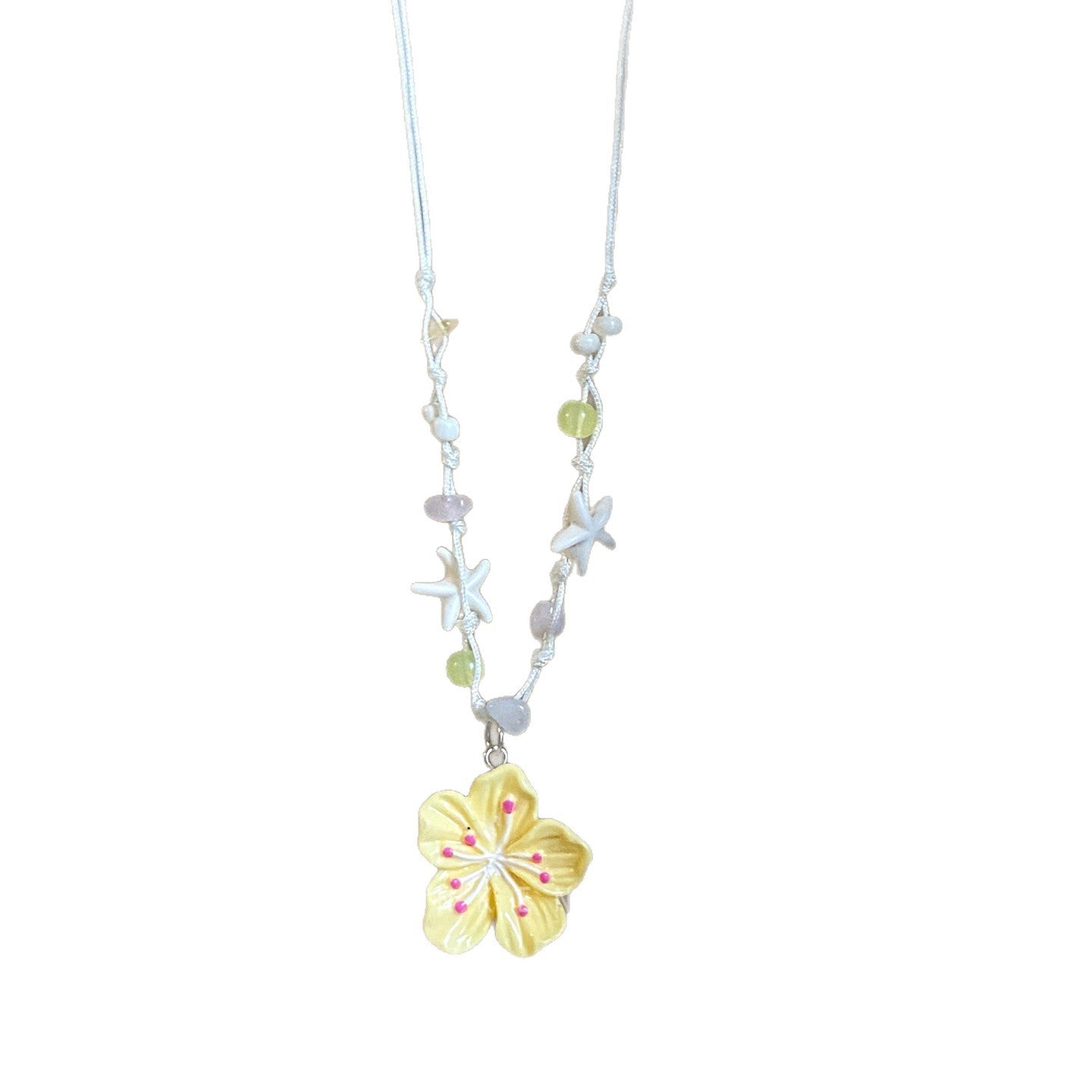 Song Color Braided Rope Flower Female Unique Necklaces