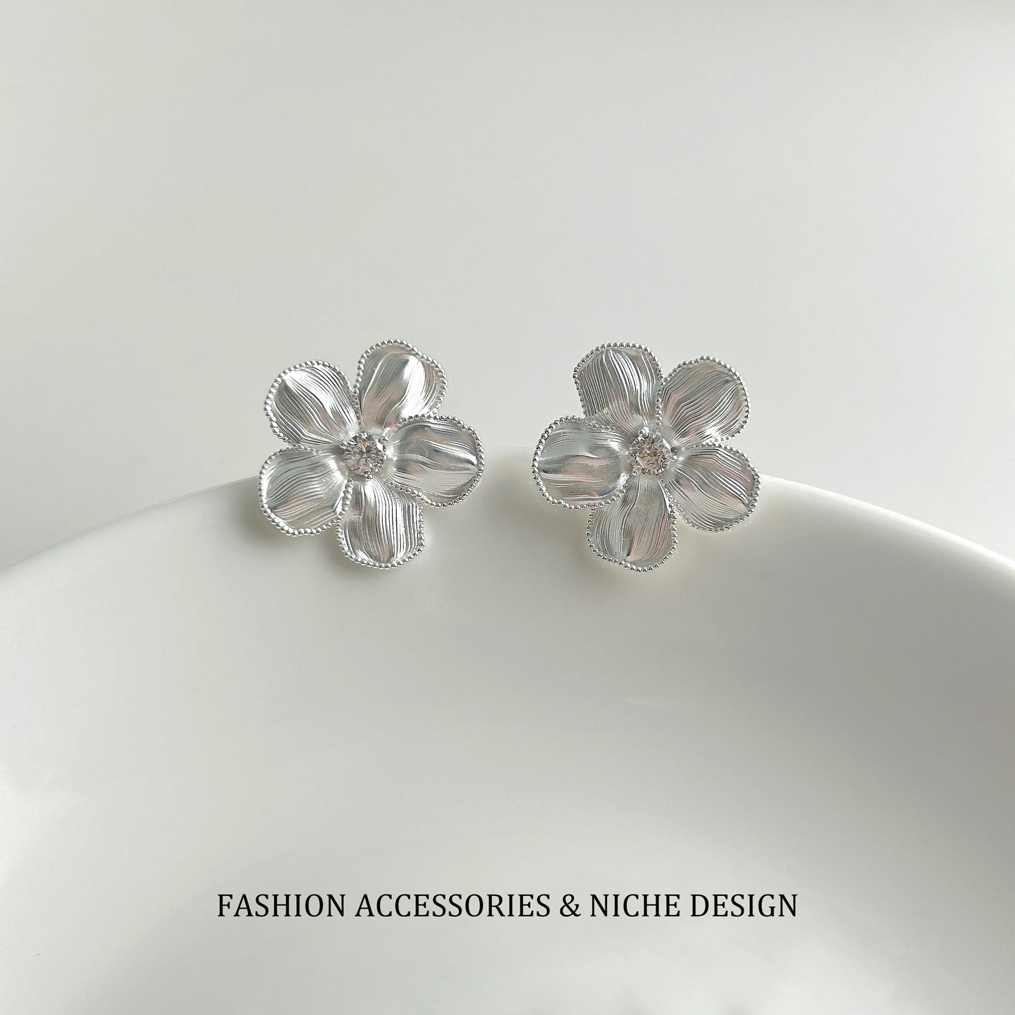 Petal Flower Style French Elegant Ear Female Fashion Design Rings