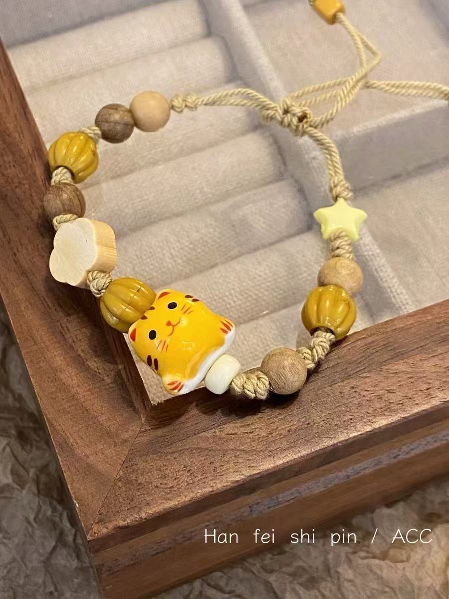 Summer Cute Cartoon Robot Color Beaded Bracelet
