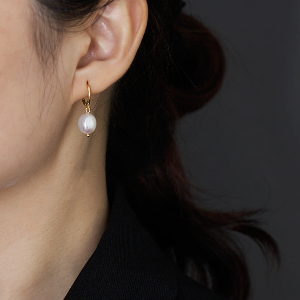 Women's Irregular Baroque Pearl High-grade Light Luxury Temperament Ear Earrings