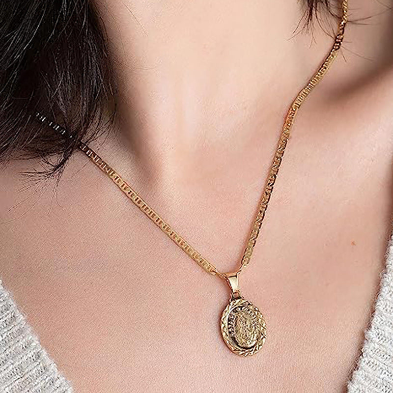 Women's & Men's Shi Personality Trendy Day Chain Oval Fashion Pendants