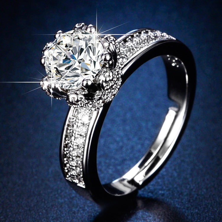 Streaming Imitation Moissanite Eight Hearts Arrows Female Karat Classic Rings