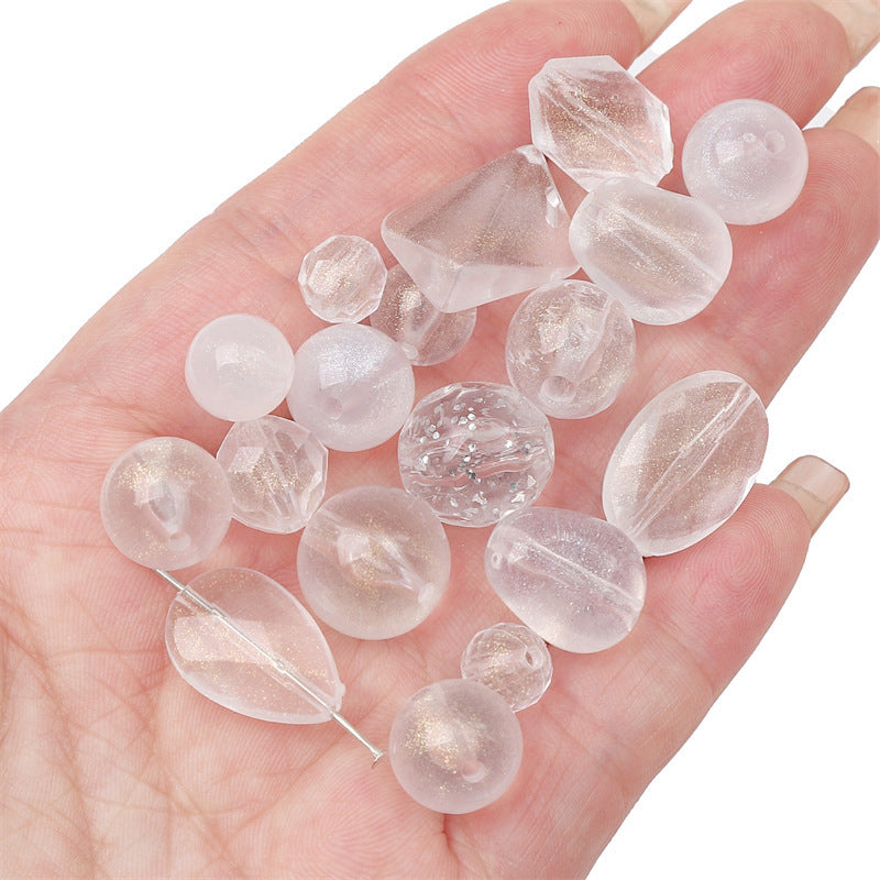 Acrylic Transparent Vintage Frosted Gold Scattered Beads Jewelry Accessories
