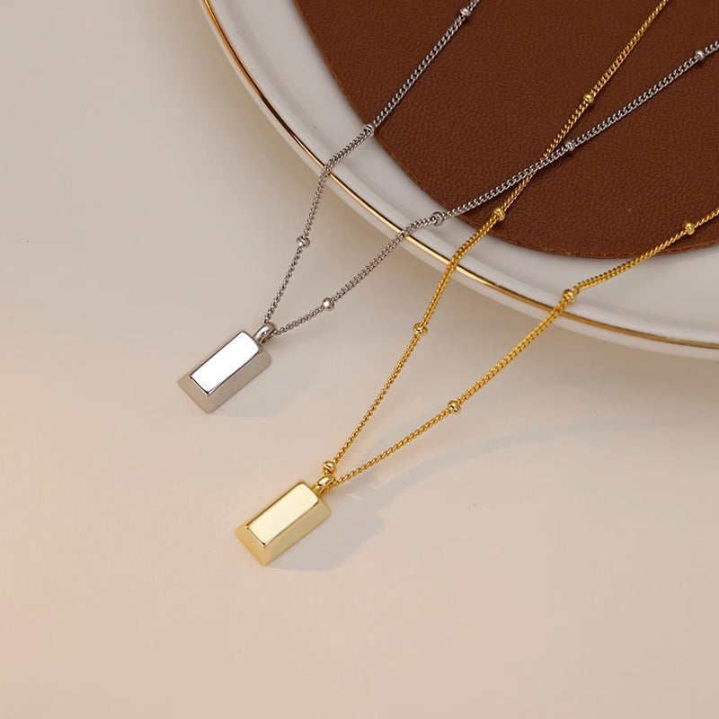 Female Niche Clavicle Chain Partition Bead Titanium Steel Necklace
