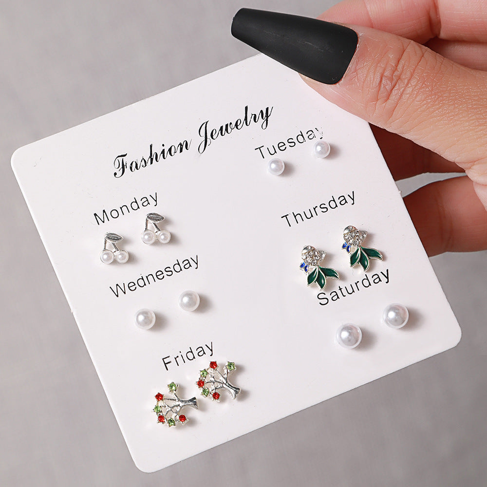 Women's Fashion Temperament Fairy Ear Week Exquisite Small Earrings