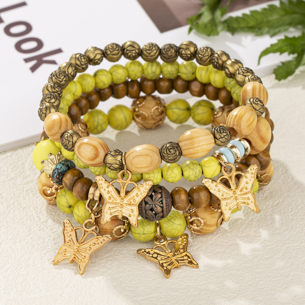 Women's Fashion Bohemian Style Wooden Bead Beaded Creative Bracelets