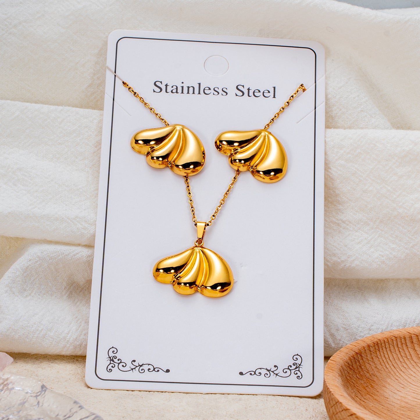 Fashion Personality Stainless Steel Light Luxury Jewelry Set