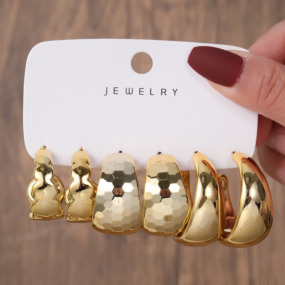 Women's Gold Resin Personalized Simple Ear High-grade Earrings
