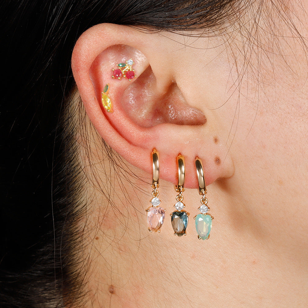 Heart-shaped Diamond Fashion Popular Creative Personality Earrings