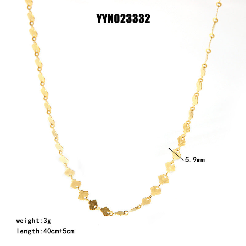Women's Design Stainless Steel Gold-plated High-grade Titanium Necklace