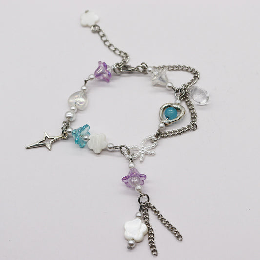 White Dice Hip Hop Butterfly Five-pointed Bracelets